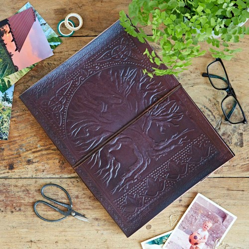 Tree life embossed leather - of,